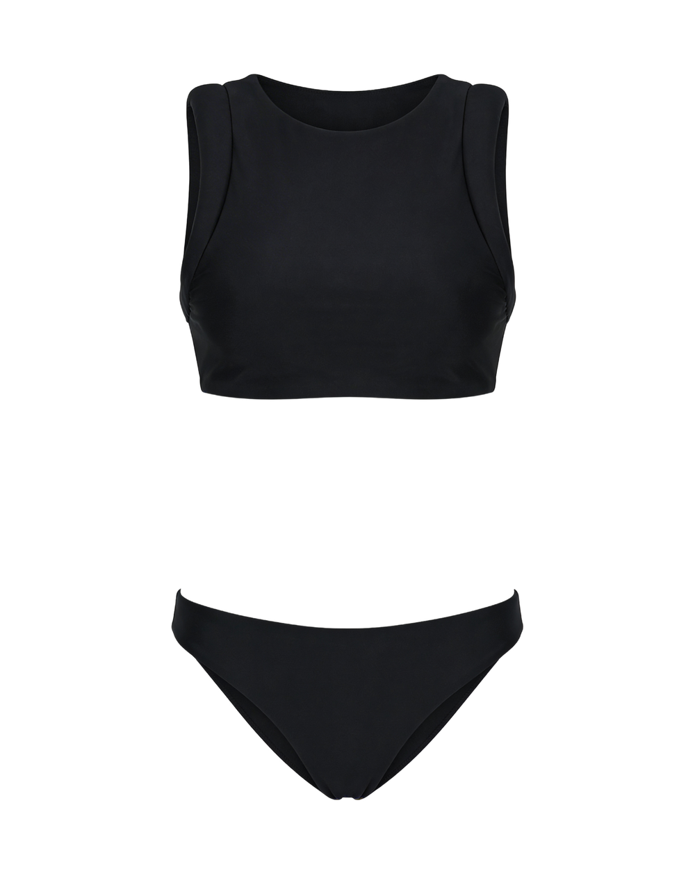 Black bikini set on a white background