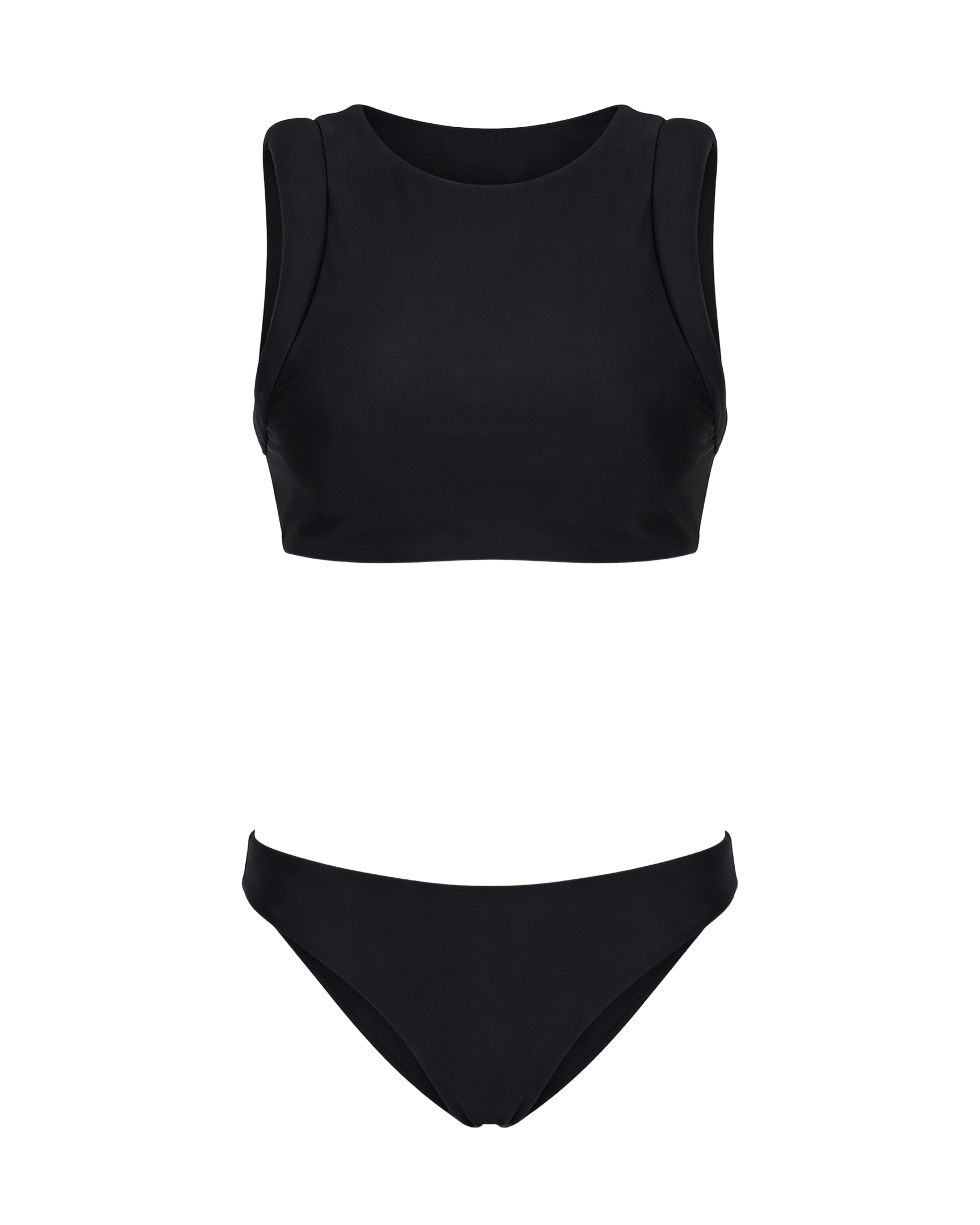Black bikini set on a white background